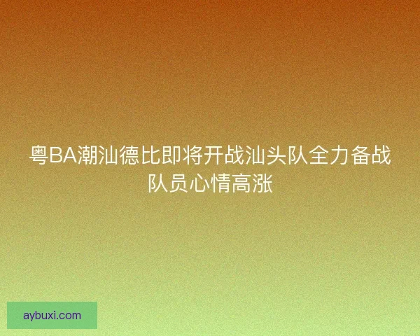粤BA潮汕德比即将开战汕头队全力备战队员心情高涨